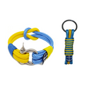 Yellow and Blue Rope Bracelet and Keychain