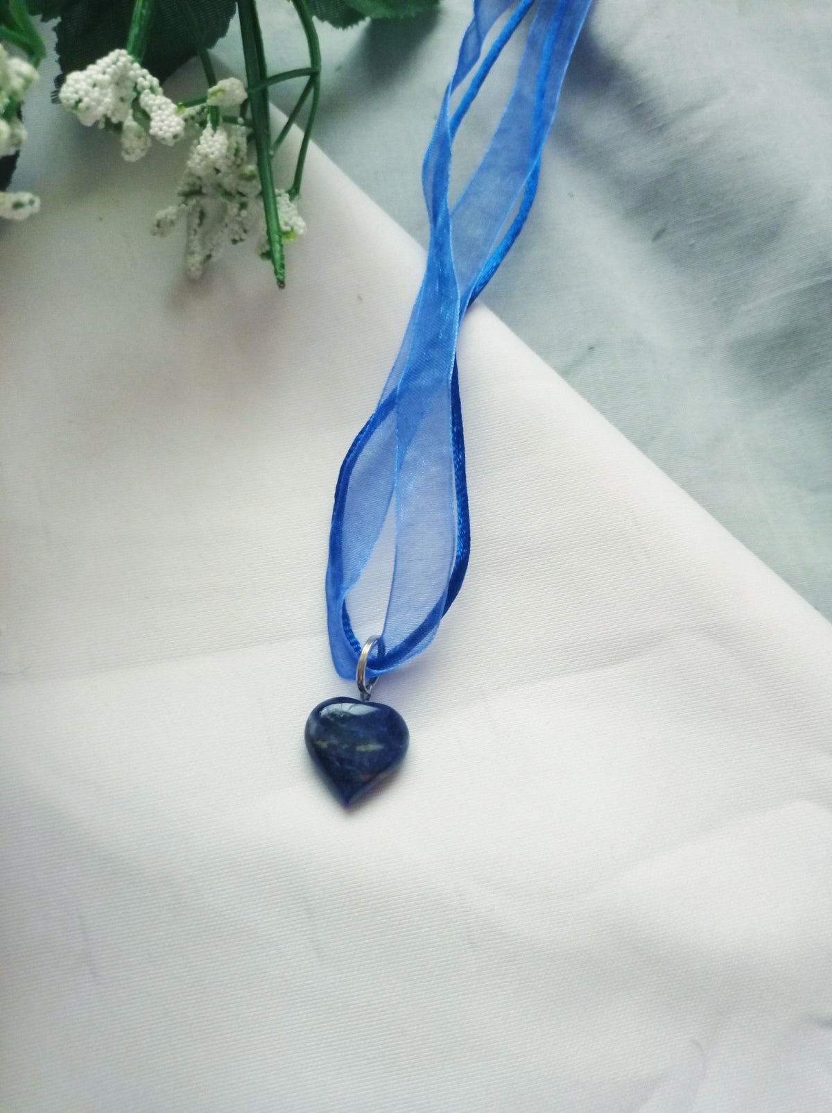 Sodalite Necklace, Blue Necklace, Heart Necklace, Sodalite Gemstone | by nlanlaVictory